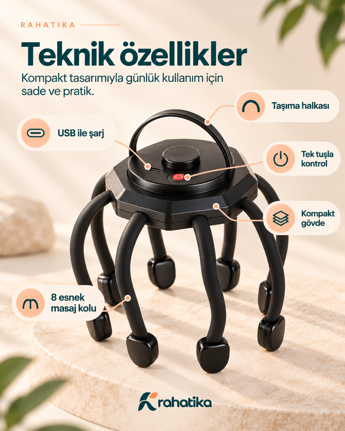 Rahatika AntiStres Kafa Masaj Aleti